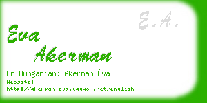 eva akerman business card